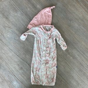 Kickee Pants - Layette Gown Converter & Single Knot Hat Set. Newborn